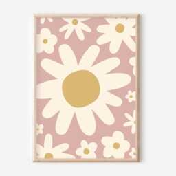 Dusty Pink Flower Print. Wall Art Perfect For Girls Rooms, A Playroom Or Baby Nursery - Print Only - thumbnail 3