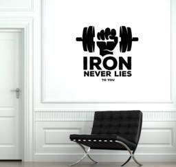 Gym Quote Vinyl Wall Decal Fitness Bodybuilding Sports Man Cave Stickers Mural - #2696Di - thumbnail 1