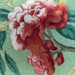 Gp & J Baker Peony & Blossom Luxury Designer Green Red Cushion Pillow Cover - thumbnail 2