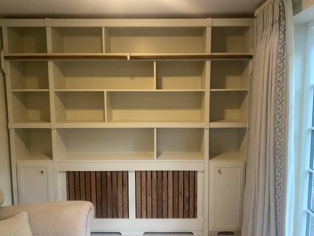 Handcrafted Bookcase Library With Radiator Cover, Farrow & Ball Finish - image 1