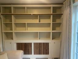 Handcrafted Bookcase Library With Radiator Cover, Farrow & Ball Finish - thumbnail 1