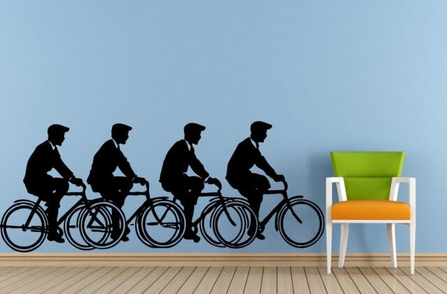 Men Riding Bicycles Silhouettes Window Or Wall Car Vinyl Peal & Stick Removable Sticker Decal L1489 - image 1
