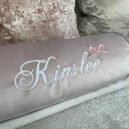 Personalised Name Cushion, Baby Girl Pink Pillow - Perfect Cushion For Gift, Bedroom Pillow, Decorative Cot Bed - thumbnail 2
