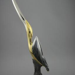 Bird Scuplture, M??tal Letter Opener, Great Heron Sculpture, Pewter & Bronze, Office D??coration, Fonctional Art, Bird Collectors - thumbnail 2