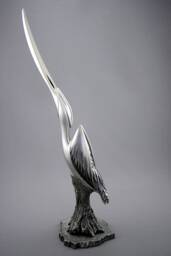 Bird Scuplture, M??tal Letter Opener, Great Heron Sculpture, Pewter & Bronze, Office D??coration, Fonctional Art, Bird Collectors - thumbnail 1