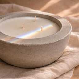Citronella Candle in Concrete Bowl, Outdoor Scented Bug Repellent, Soy Natural Mosquito Repellent - thumbnail 3