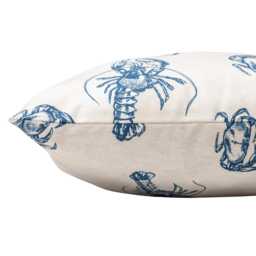 Crab & Lobster Nautical Extra-Large Cushion. Marine Blue White Sea Creature Design For Beach Huts. 23X23 - thumbnail 3