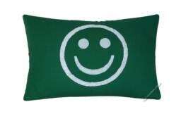 Green & White Smiley Decorative Throw Pillow Cover/Case Cushion 12x18 - thumbnail 1