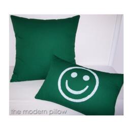Green & White Smiley Decorative Throw Pillow Cover/Case Cushion 12x18 - thumbnail 4