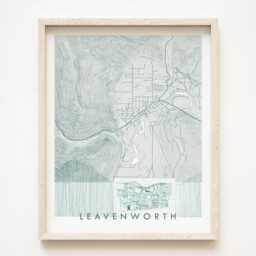 Leavenworth Map Hand Drawn Topographic Washington Drawing - Art Print Bavarian Architecture Travel Souvenir Rental Decor Home Gift - thumbnail 2