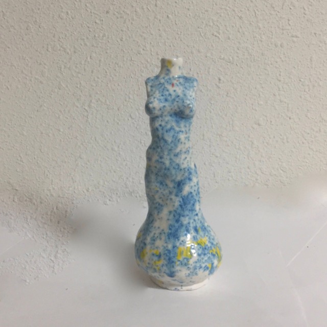 Vessel Sculpture Figurative Art Garden Ceramic Lady Doll Vase - image 1