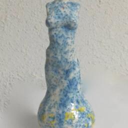 Vessel Sculpture Figurative Art Garden Ceramic Lady Doll Vase - thumbnail 3