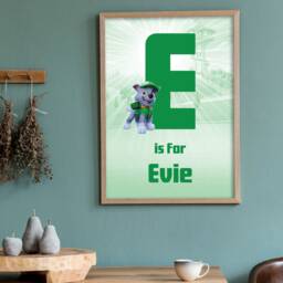 Paw Patrol Print - Rocky Letter & Name Personalised Poster Wall Art - thumbnail 1