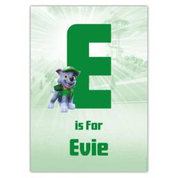 Paw Patrol Print - Rocky Letter & Name Personalised Poster Wall Art - thumbnail 3