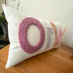Personalized Name Pillow, Nursery Custom Embroidered Punch Needle Baby Room Decor, Decorative Pillow - thumbnail 3