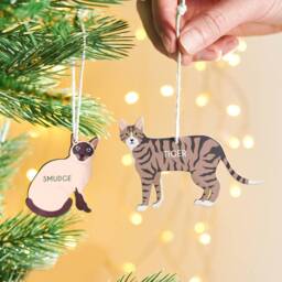 Personalised Cat Christmas Hanging Decoration - thumbnail 1