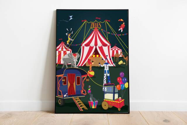 Art Print - Illustration Circus Manege Clown Artist - image 1