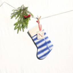 Personalized Tie Dye Christmas Stockings, Indigo Blue Ready To Ship - thumbnail 2