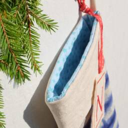 Personalized Tie Dye Christmas Stockings, Indigo Blue Ready To Ship - thumbnail 3