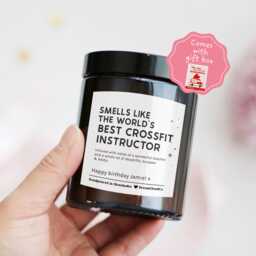 Birthday Gift For Crossfit Instructor Coach Personalized Candle - Christmas Thank You Present Fitness Teacher - thumbnail 1