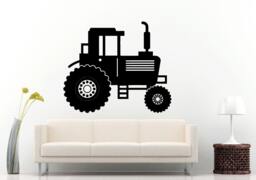Tractor Trailer Big Tires Farmer Vehicle Work Boys Room Kids Children Toddler Wall Decal Vinyl Sticker Mural Decor L1097 - thumbnail 1