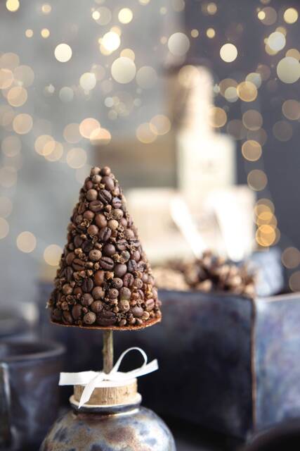 Scented Coffee Bean & Cloves Christmas Tree - Rustic Holiday Decor - image 1