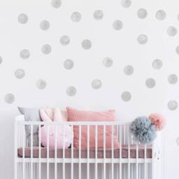Grey Watercolour Polka Dot Wall Decal Stickers - Children's Nursery Art Playroom Decor - thumbnail 2