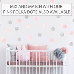 Grey Watercolour Polka Dot Wall Decal Stickers - Children's Nursery Art Playroom Decor - thumbnail 3