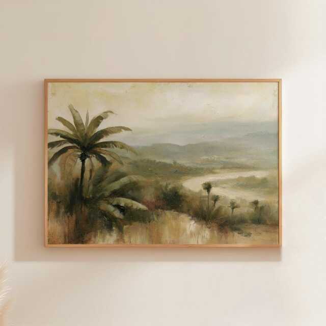 Jungle River Poster, Tropical Valley Print, Nature Wall Art, Paper - image 1