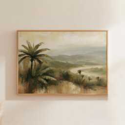 Jungle River Poster, Tropical Valley Print, Nature Wall Art, Paper - thumbnail 1