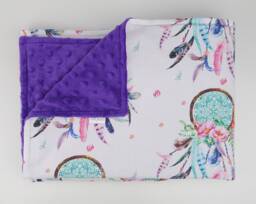 Baby Blanket With Purple Dreamcatchers & Minky Back - thumbnail 1