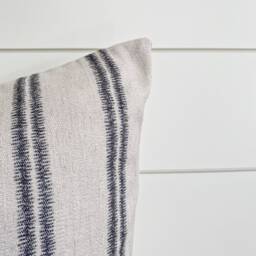 Admiral -- Navy & Ivory Pillow Cover Neutral & White Indigo Lumbar Throw - thumbnail 2