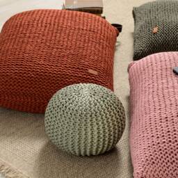 Beige Bean Bag Chair, Floor Sofa Copper, Unique Large Floor Pillow, Bean Own Yarn Production 37Colors Unfilled - thumbnail 3