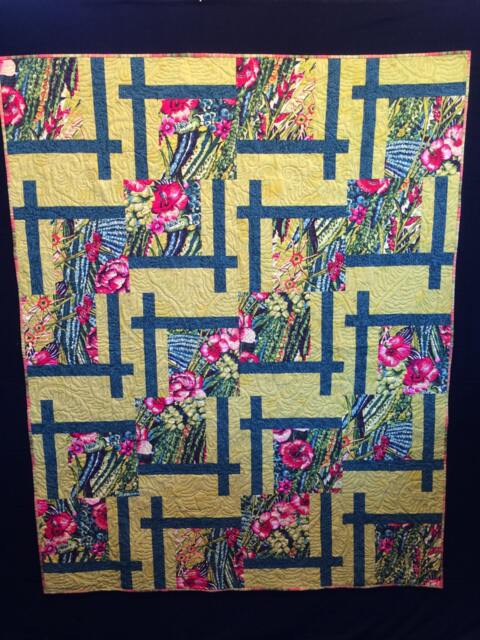 Cactus Trellis Twin/ Double Or Throw Quilt - image 1