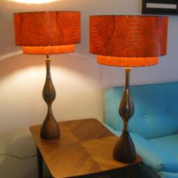 Made To Order Mid Century Vintage Style 2 Tiered Fiberglass Lamp Shade Kit Custom Retro Atomic Inverted - thumbnail 3