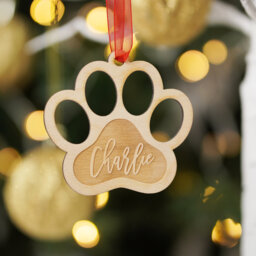Personalised Christmas Dog Paw Ornaments Bauble Custom Pet Ornament, Memorial Bauble, Gifts - thumbnail 1