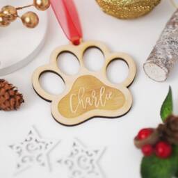 Personalised Christmas Dog Paw Ornaments Bauble Custom Pet Ornament, Memorial Bauble, Gifts - thumbnail 3