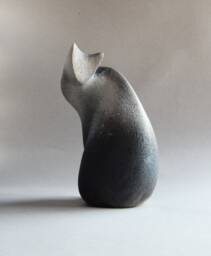 "Ceramic Sculpture ""Gray Cat" - thumbnail 1