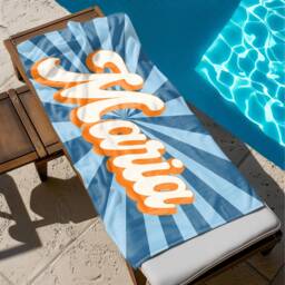 Personalized Name Beach Towel, Oversized Custom Monogram Pool Signature Towel For Kids, Vacation Gift, Picnic - thumbnail 2