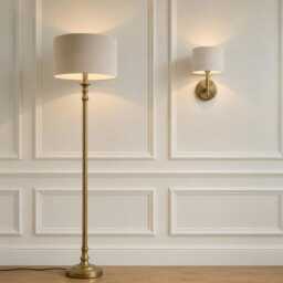 Sand Matt Velvet Drum Lampshade - Wall, Table, Floor Ceiling Lamp Custom Sizes & Lining Options Handmade Bespoke Light Beige Shade UK - thumbnail 3