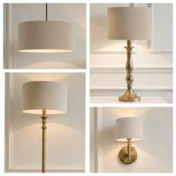 Sand Matt Velvet Drum Lampshade - Wall, Table, Floor Ceiling Lamp Custom Sizes & Lining Options Handmade Bespoke Light Beige Shade UK