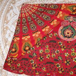 Red Cotton Mandala Tapestry Bohemian Wall Hanging - Queen/Twin Size - thumbnail 4