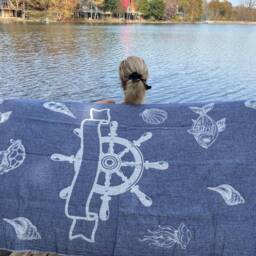 Extra Large Turkish Muslin Beach Towel Hand Loomed Peshtemal Quick Dry Cotton - thumbnail 2