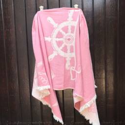Extra Large Turkish Muslin Beach Towel Hand Loomed Peshtemal Quick Dry Cotton - thumbnail 4