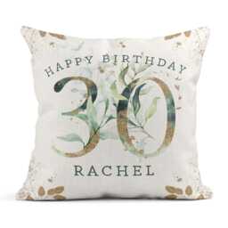 30Th Birthday Personalised Cushion, Floral - thumbnail 3
