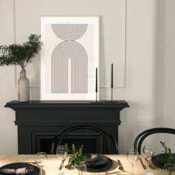 Set Of 3, Geometric Abstract Art, Neutral Beige, Living Room Wall Art Poster Prints Home Decor, A5, A4, A3 A3+ A2 Sizes, Fast Delivery - thumbnail 3