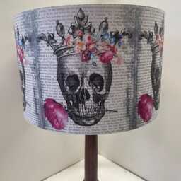 Skull Crown Floral Lampshade Gothic By Fatta Da Mamma Free Gift - thumbnail 4