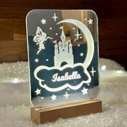 Personalised Fairy Night Light, Kids Bedroom Decor, Personalized Children's Light New Baby Name Lamp, Newborn Nursery Shower Christmas - thumbnail 2
