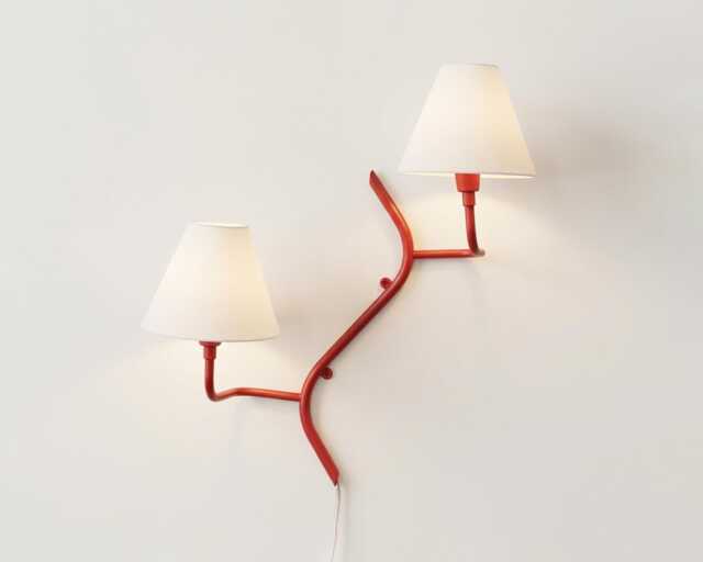 Wall Light Modern Red Branch Style Double Sconce, Artistic Scandinavian Fixture, Luxury Contemporary Bedroom & Living Room Lighting - image 1
