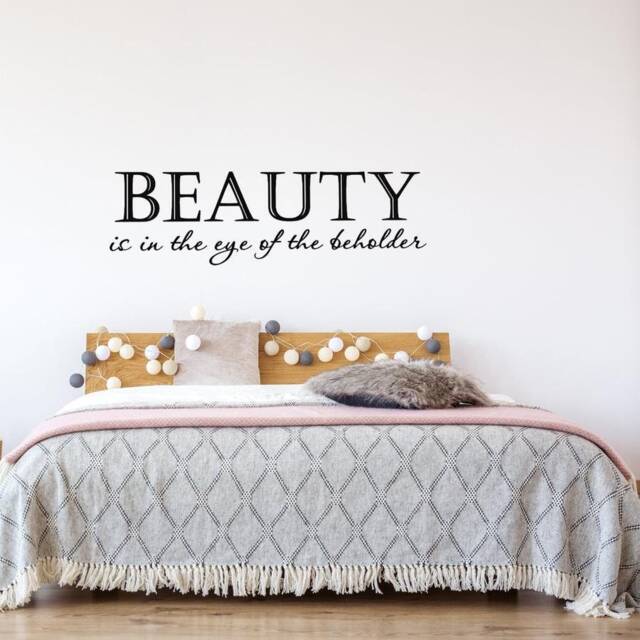 Motivational Wall Art - Beauty Is in The Eye Of Beholder Decal Quote Girls Room Decor Vinyl Lettering - Vwaq - image 1